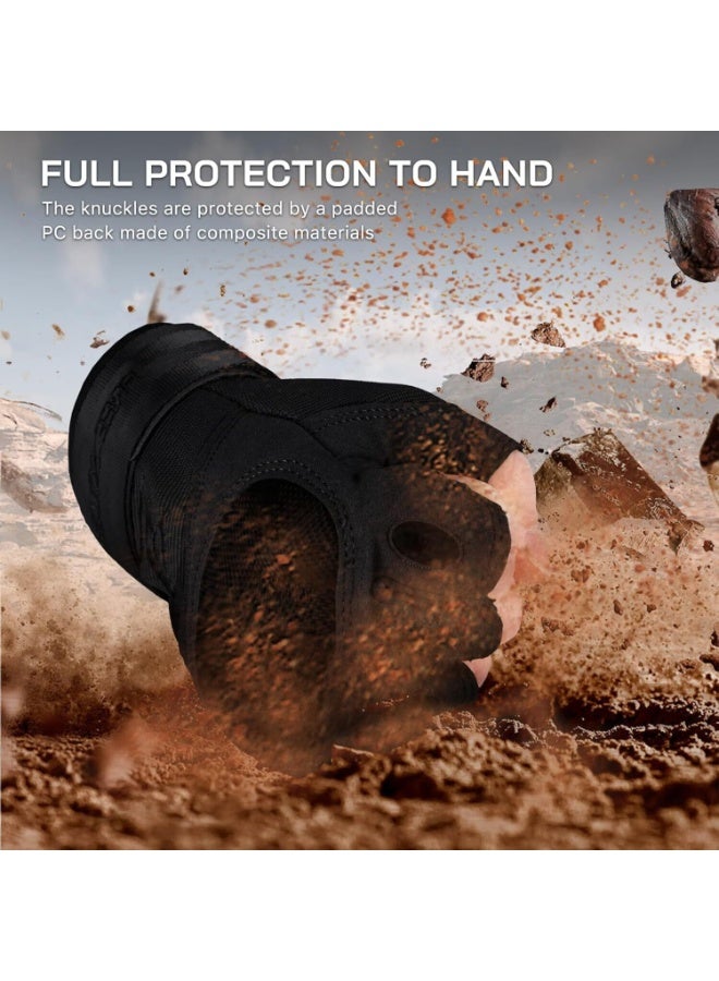 LYNLYN Fingerless Tactical Gloves, Palm Circumference 22–24 cm, Breathable Motorcycle and Outdoor Sports Gloves for Shooting, Cycling, Climbing, Hiking, Airsoft, Paintball, and Work - Image 3